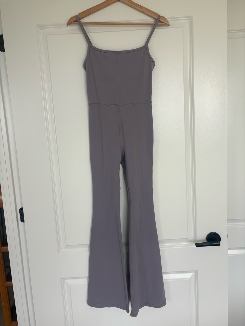 Aritzia Lavender Gray Slim-Fit Flared Jumpsuit